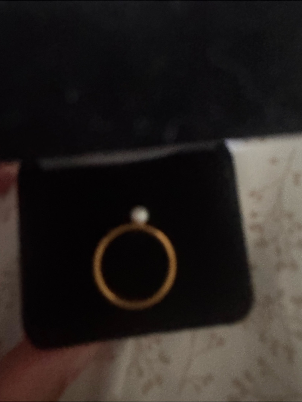 Gold Pearl Stackable Ring - Picture 5 of 7